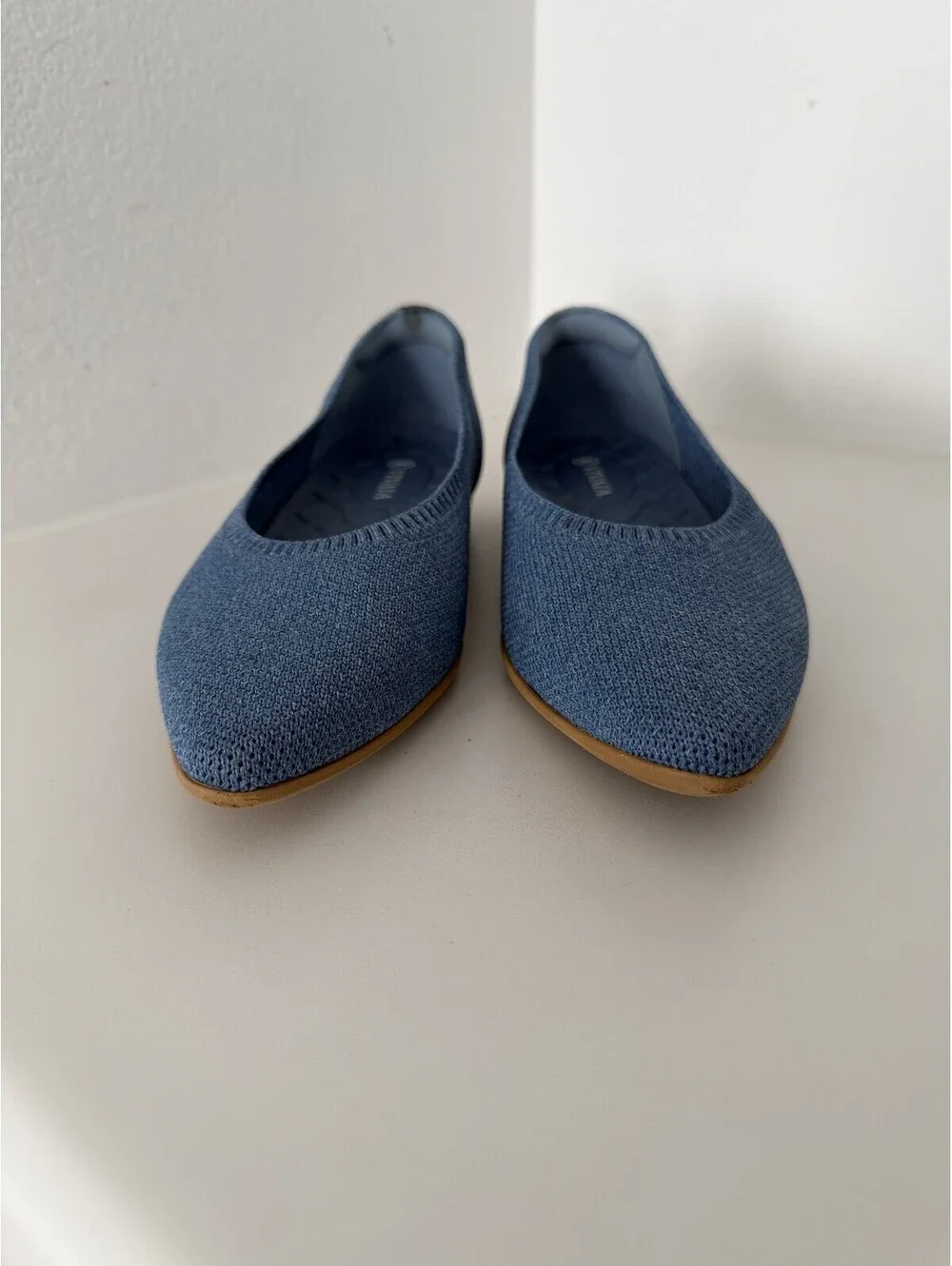 VIVAIA Blue Pointed Toe Knit Flats Eco-Friendly EU 39